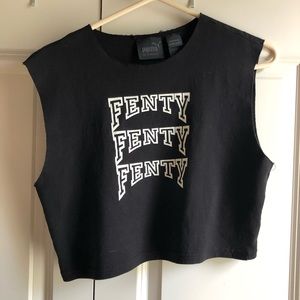 Black FentyxPuma Crop Top, size M